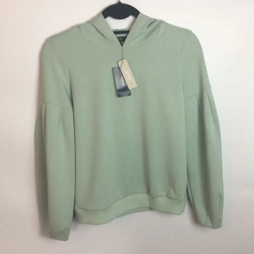 Alfani Modern Lounge Aqua Foam Cozy Hooded sweatshirt Sz Petite Small